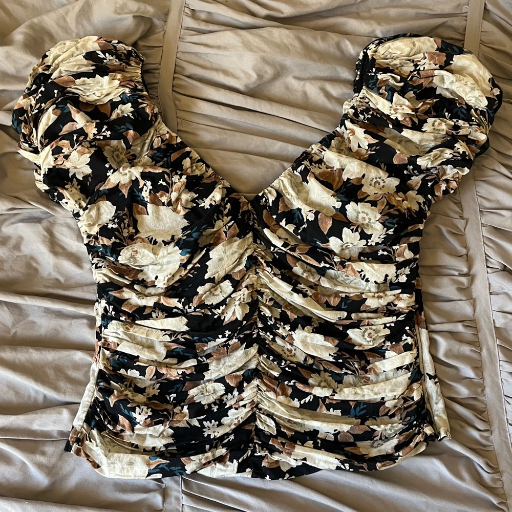 Abercrombie & Fitch Floral Ruched Women's Top